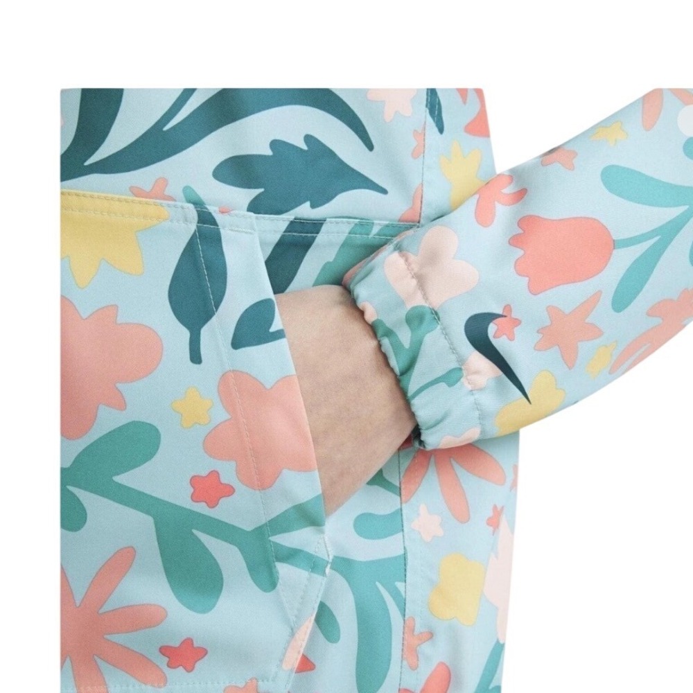 Nike Repel Floral Packable Golf Jacket Teal Orange Medium *read* - Picture 9 of 10